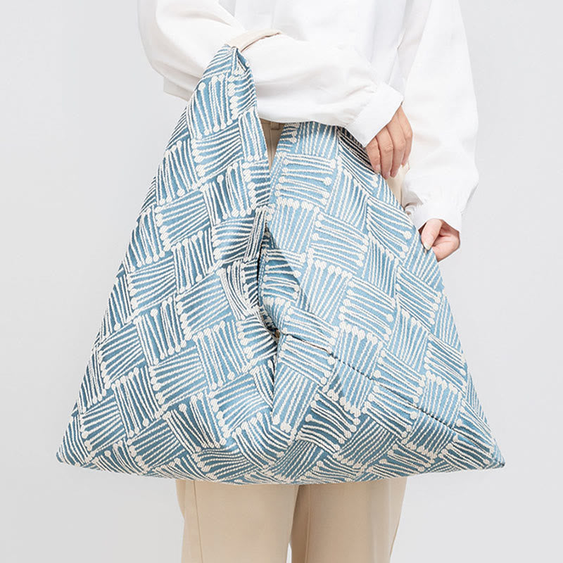 Sac à bandoulière triangulaire à imprimé léopard et rayures avec Buddha Stones et géométrie