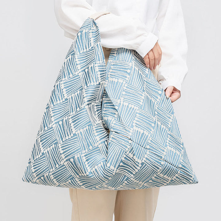 Sac à bandoulière triangulaire à imprimé léopard et rayures avec Buddha Stones et géométrie
