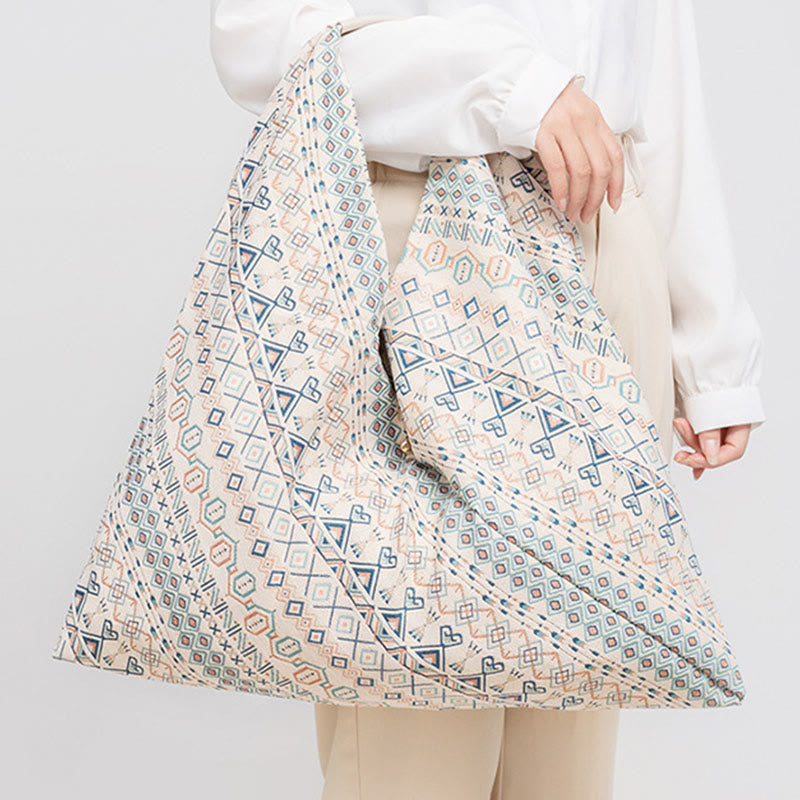 Sac à bandoulière triangulaire à imprimé léopard et rayures avec Buddha Stones et géométrie