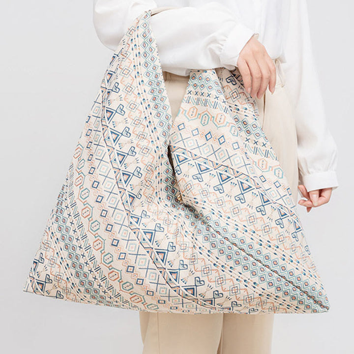 Sac à bandoulière triangulaire à imprimé léopard et rayures avec Buddha Stones et géométrie