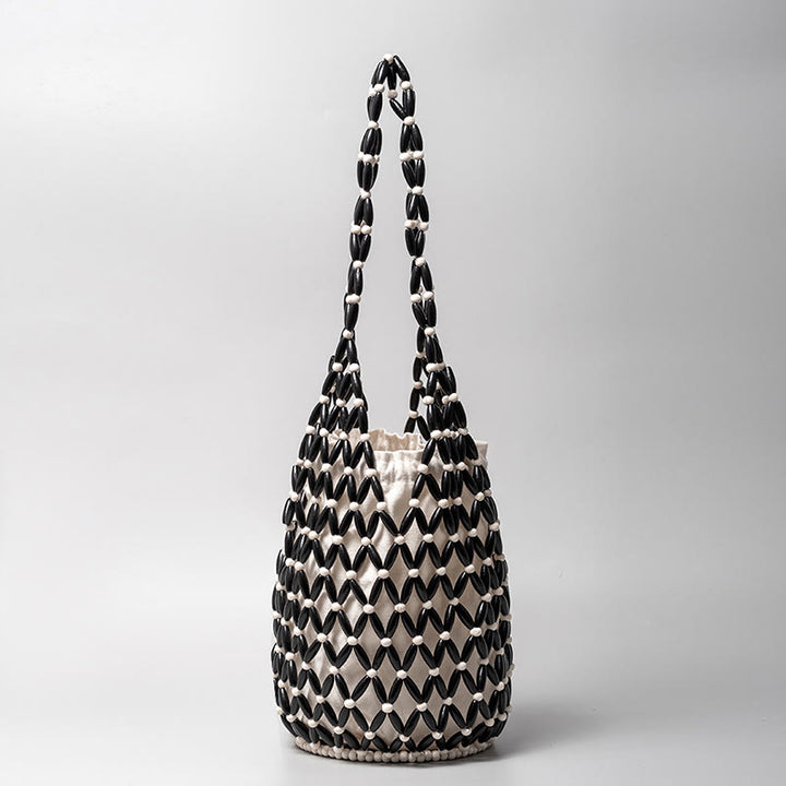 Sac à main en perles de bois tissées à la main Buddha Stones