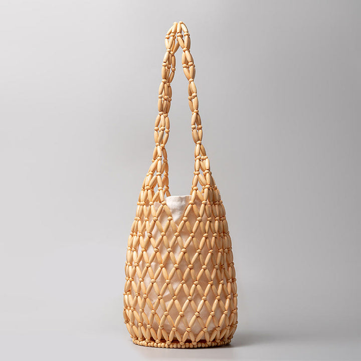 Sac à main en perles de bois tissées à la main Buddha Stones