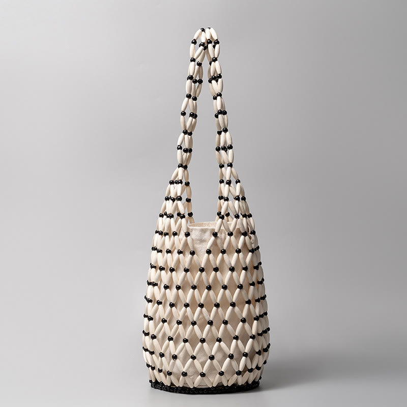 Sac à main en perles de bois tissées à la main Buddha Stones