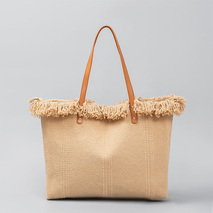 Sac fourre-tout en toile à pompon de grande capacité Buddha Stones