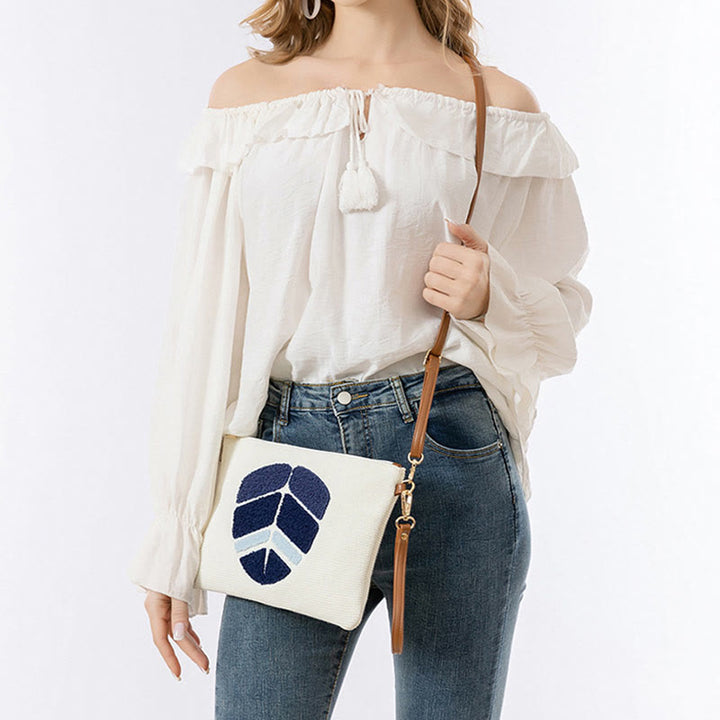 Sac à bandoulière en toile avec Buddha Stones et mauvais œil, sac à main