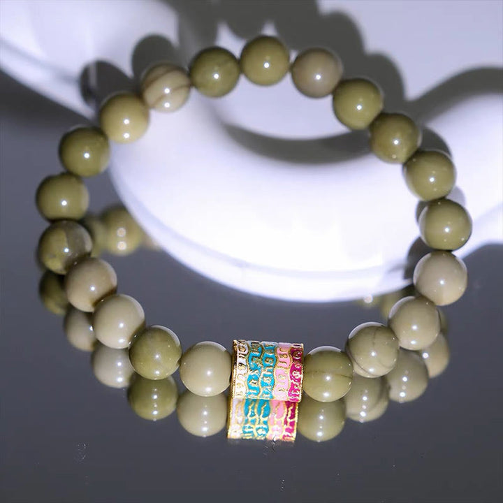 Bracelet d'encouragement en agate naturelle d'Alashan Buddha Stones