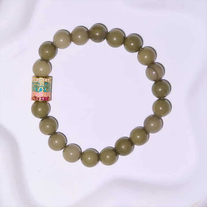 Bracelet d'encouragement en agate naturelle d'Alashan Buddha Stones