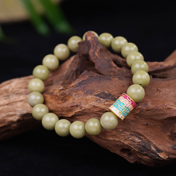 Bracelet d'encouragement en agate naturelle d'Alashan Buddha Stones