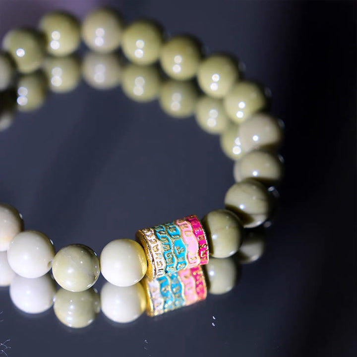 Bracelet d'encouragement en agate naturelle d'Alashan Buddha Stones