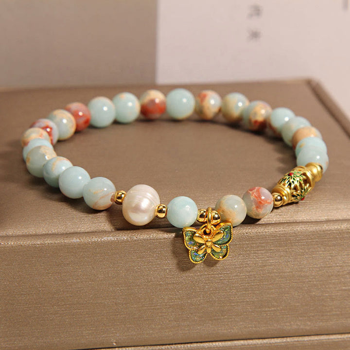 Bracelet de richesse en perles de pierre de Shoushan Buddha Stones