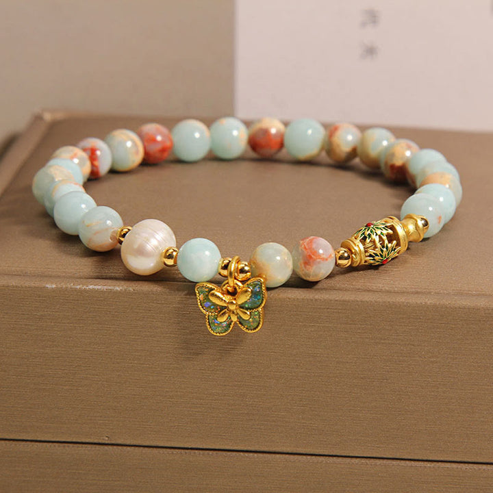 Bracelet de richesse en perles de pierre de Shoushan Buddha Stones