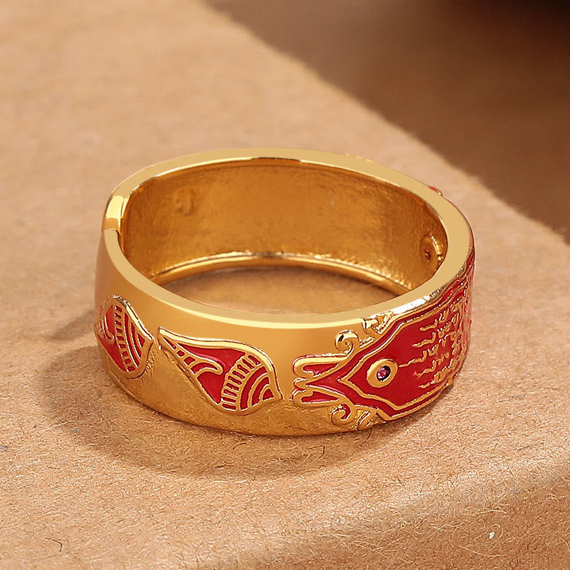 Bague de guérison en cuivre avec cinq écritures de Buddha Stones