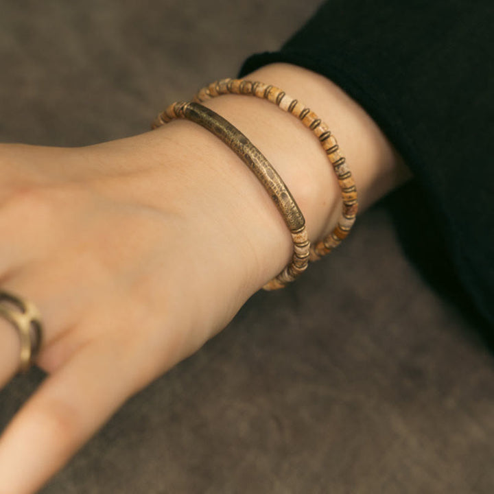 Bracelet de sagesse et d'harmonie en Buddha Stones avec image de sodalite et jaspe vert
