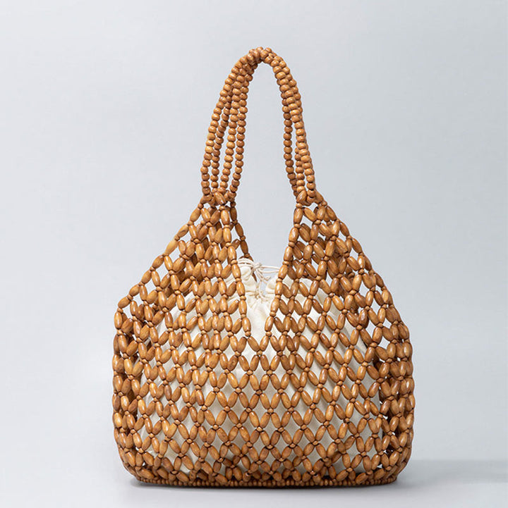 Sac à bandoulière en perles de bois tissées à la main Buddha Stones