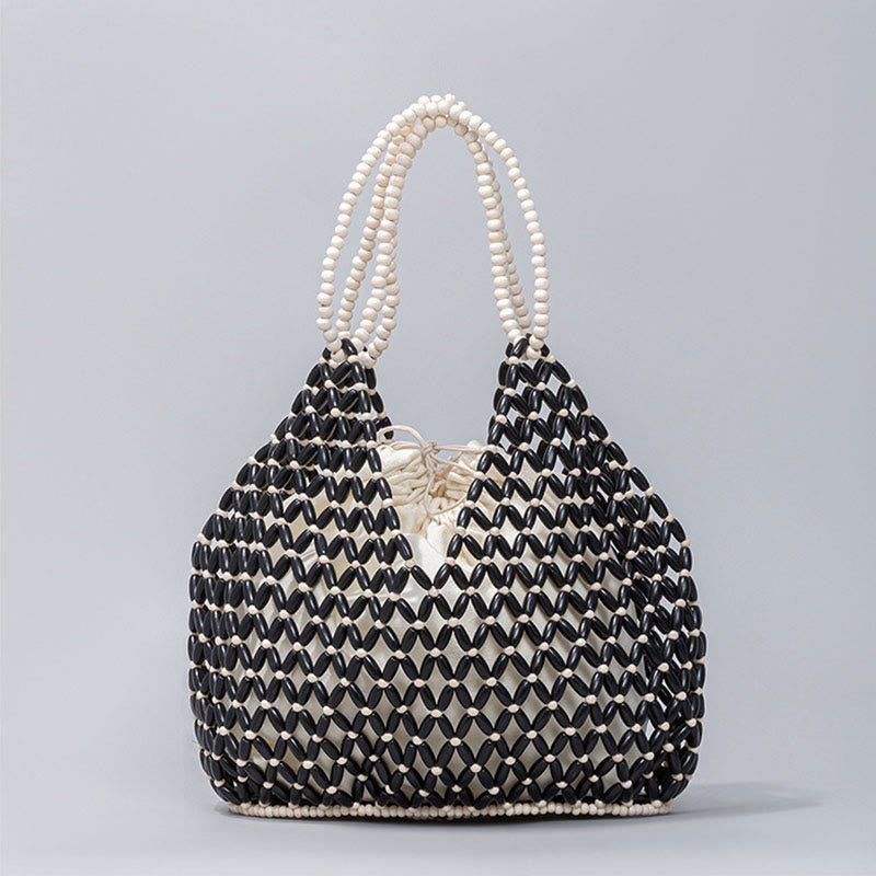 Sac à bandoulière en perles de bois tissées à la main Buddha Stones