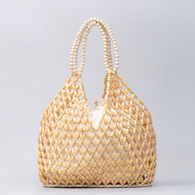 Sac à bandoulière en perles de bois tissées à la main Buddha Stones