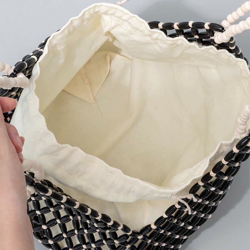 Sac à bandoulière en perles de bois tissées à la main Buddha Stones