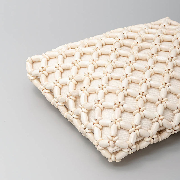 Sac à main en perles de bois tissées à la main en forme de Buddha Stones