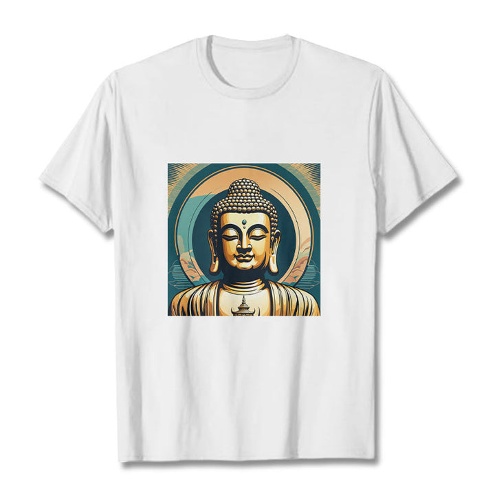 T-shirt Bouddha doré Aura Buddha Stones - Blanc - 2XL - image 5