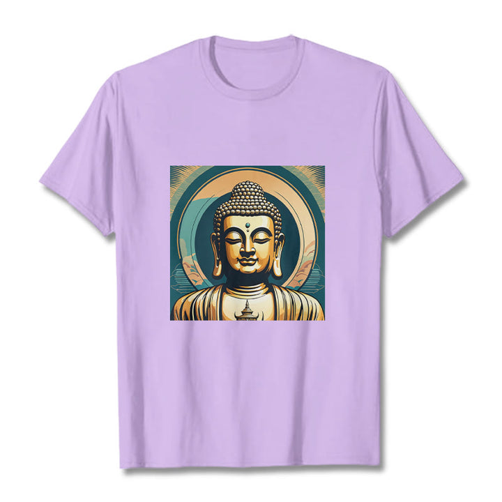 T-shirt Bouddha doré Aura Buddha Stones - Prune - 2XL - image 15