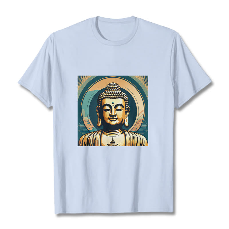 T-shirt Bouddha doré Aura Buddha Stones - Cyan clair - 2XL - image 18