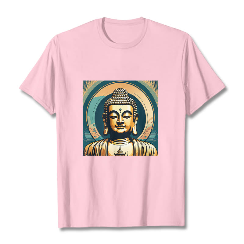 T-shirt Bouddha doré Aura Buddha Stones - Rose clair - 2XL - image 12