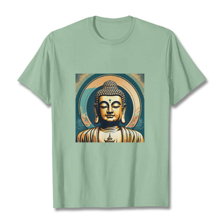 T-shirt Bouddha doré Aura Buddha Stones - Vert pâle - 2XL - image 14