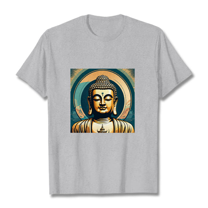 T-shirt Bouddha doré Aura Buddha Stones - Gris clair - 2XL - image 19