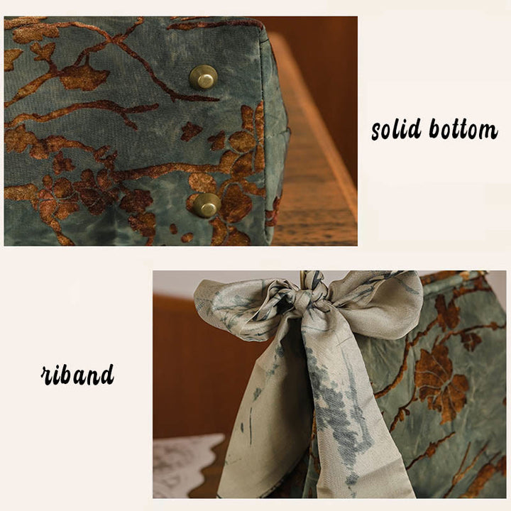 Sac à bandoulière en velours jacquard avec chaîne en métal Buddha Stones