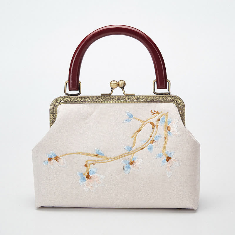 Sac à main brodé de fleurs et de Buddha Stones Sac à bandoulière