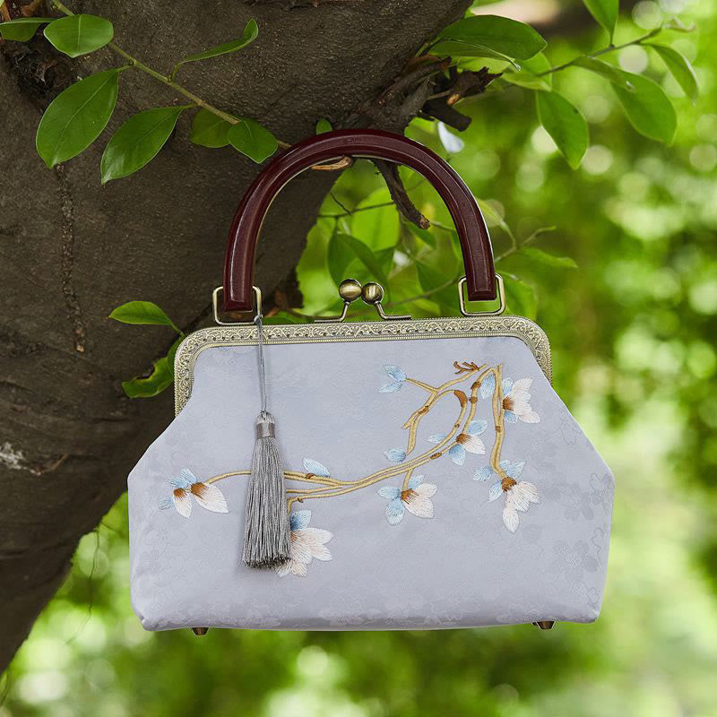 Sac à main brodé de fleurs et de Buddha Stones Sac à bandoulière