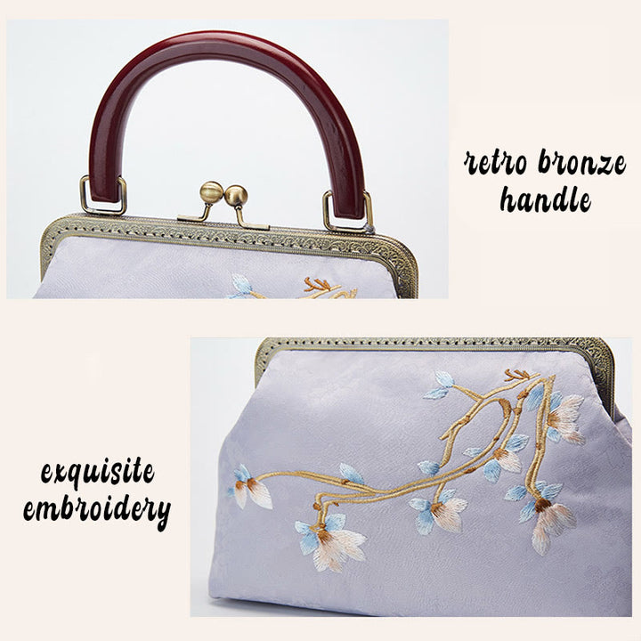Sac à main brodé de fleurs et de Buddha Stones Sac à bandoulière