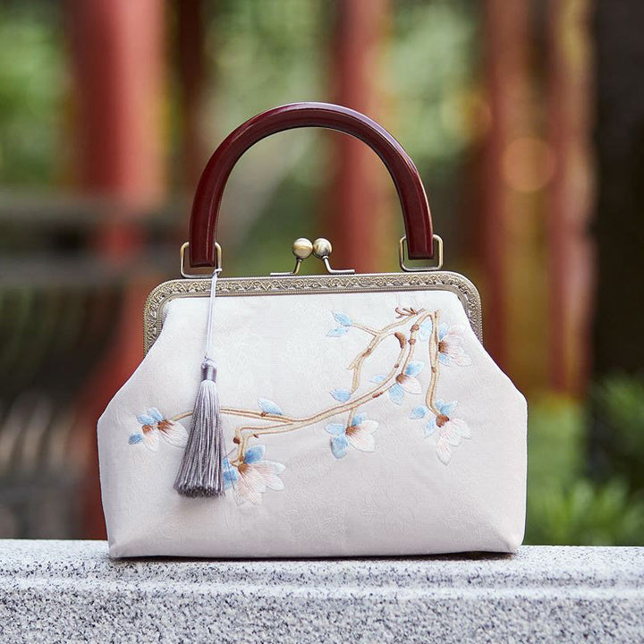 Sac à main brodé de fleurs et de Buddha Stones Sac à bandoulière