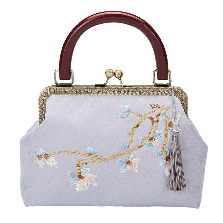 Sac à main brodé de fleurs et de Buddha Stones Sac à bandoulière