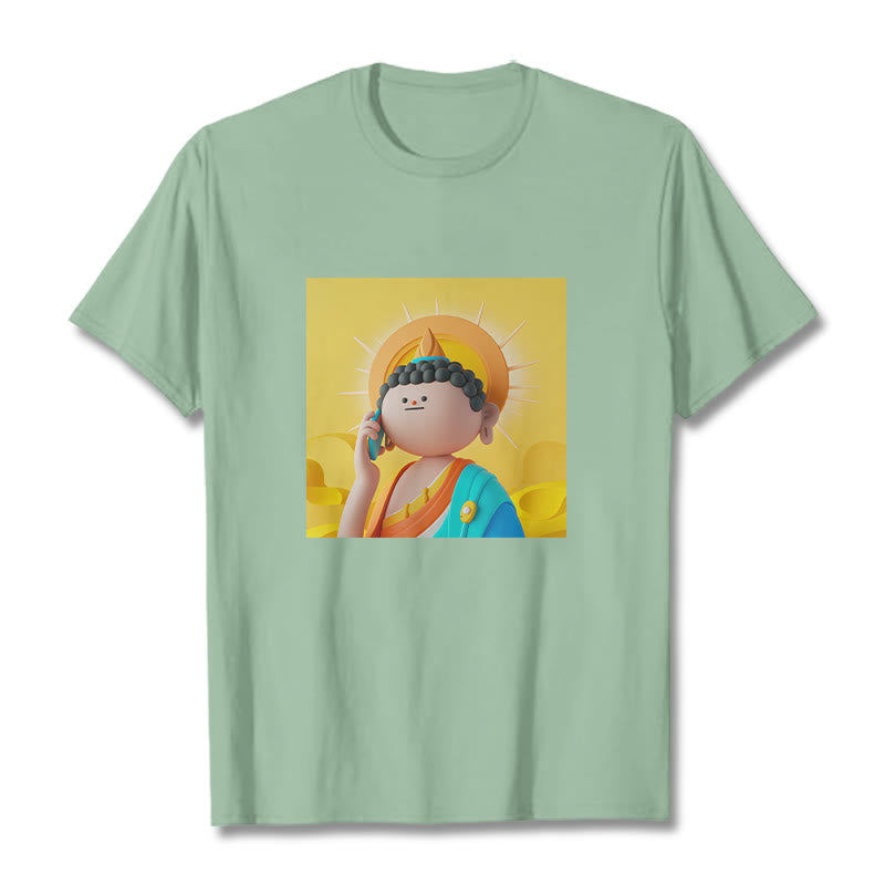 T-shirt Buddha Stones Bouddha décroche le téléphone - Vert pâle - 2XL - image 14
