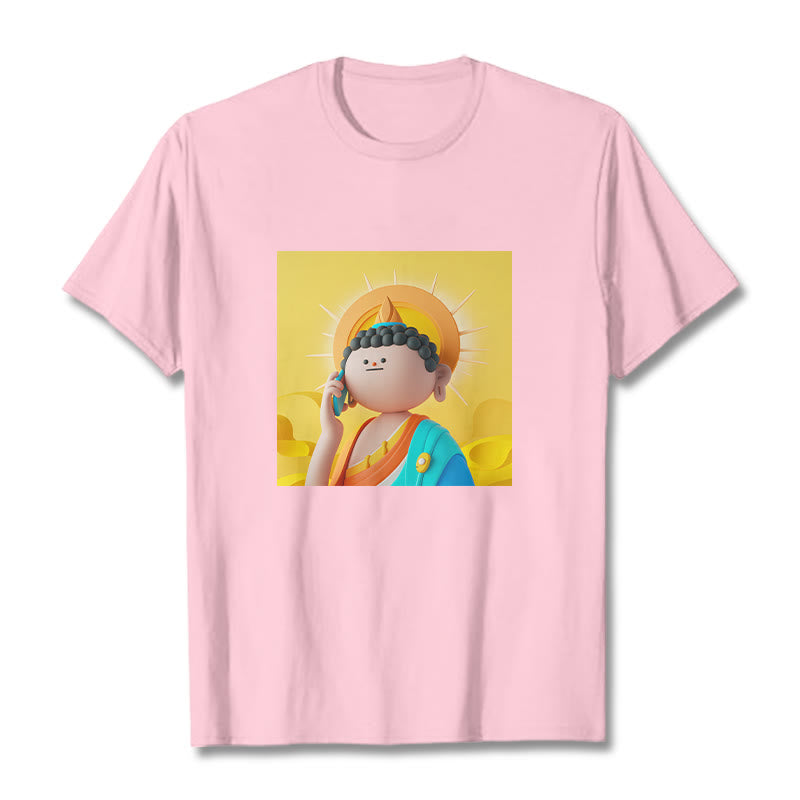T-shirt Buddha Stones Bouddha décroche le téléphone - Rose clair - 2XL - image 12