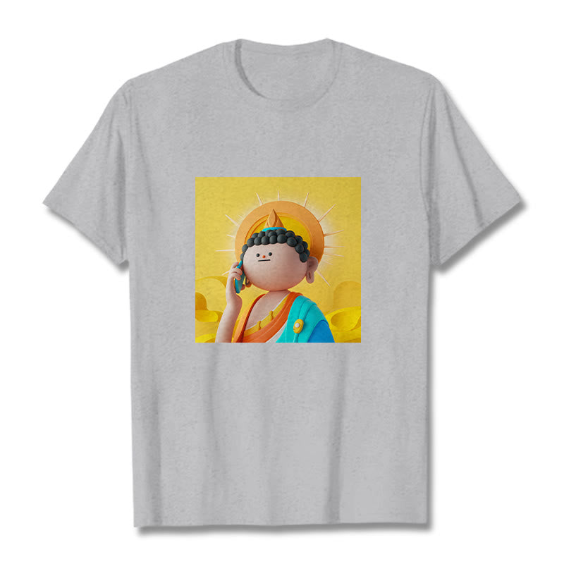 T-shirt Buddha Stones Bouddha décroche le téléphone - Gris clair - 2XL - image 19
