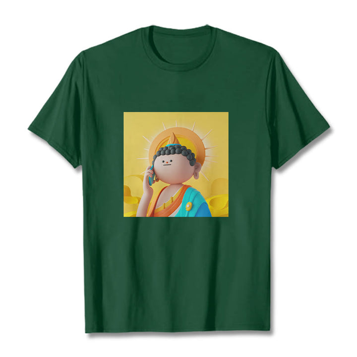 T-shirt Buddha Stones Bouddha décroche le téléphone - Forêt Verte - 2XL - image 10