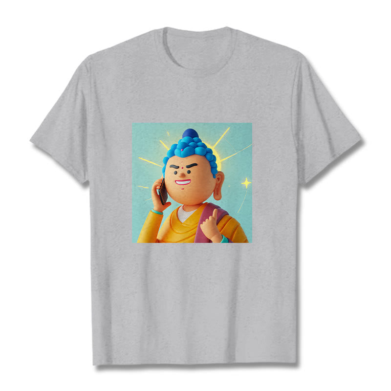 T-shirt drôle de dessin animé Buddha Stones - Gris clair - 2XL - image 19