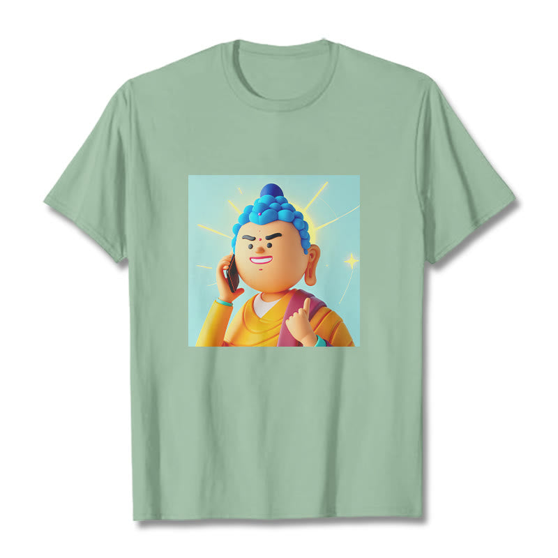 T-shirt drôle de dessin animé Buddha Stones - Vert pâle - 2XL - image 11