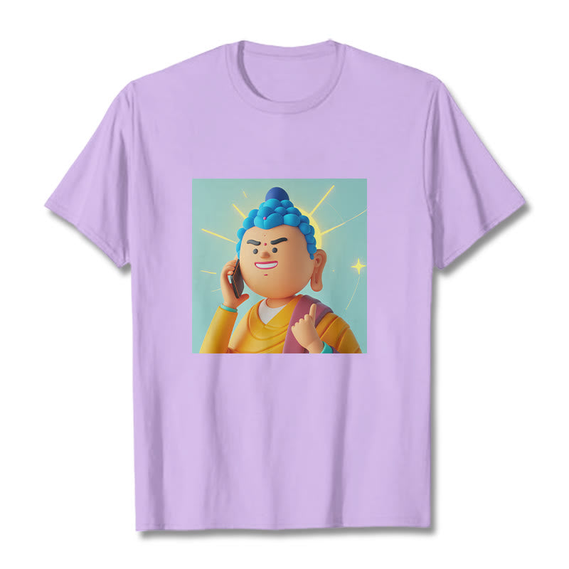 T-shirt drôle de dessin animé Buddha Stones - Prune - 2XL - image 15