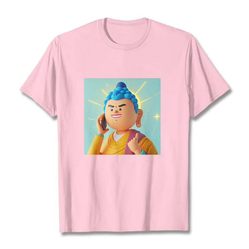 T-shirt drôle de dessin animé Buddha Stones - Rose clair - 2XL - image 17