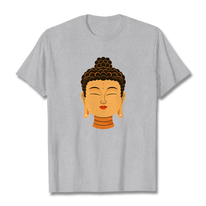 T-shirt Bouddha de méditation béni avec Buddha Stones - Gris clair - 2XL - image 18