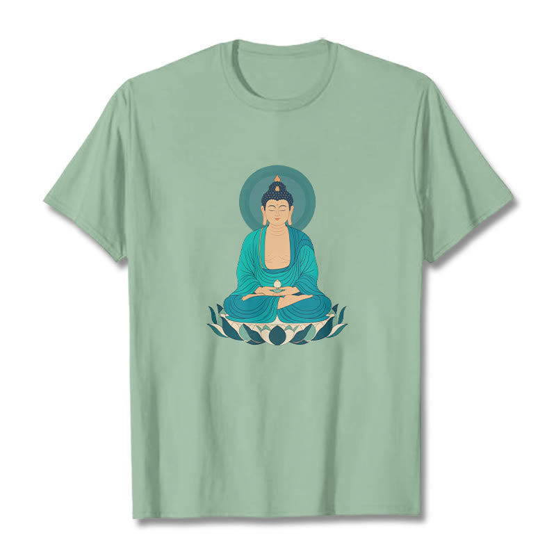 T-shirt Bouddha Buddha Stones Lotus Méditation Bouddha - Vert pâle - 2XL - image 17