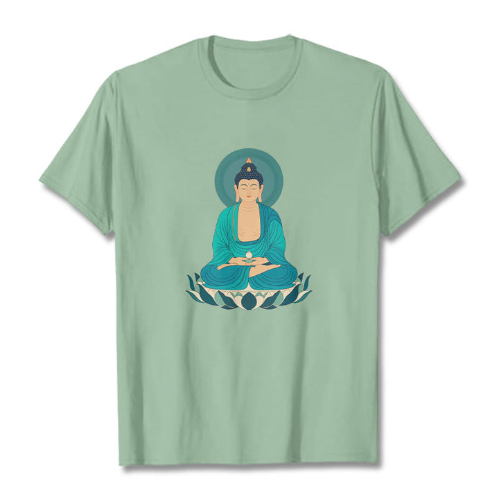 T-shirt Bouddha Buddha Stones Lotus Méditation Bouddha - Vert pâle - 2XL - image 17