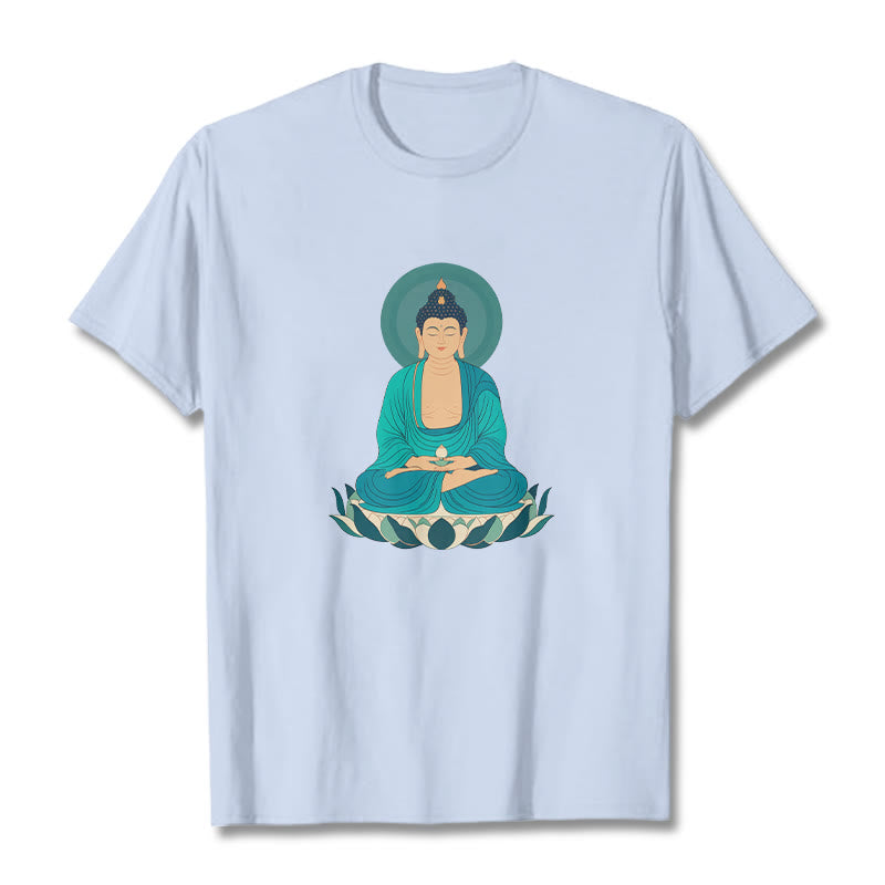 T-shirt Bouddha Buddha Stones Lotus Méditation Bouddha - Cyan clair - 2XL - image 8