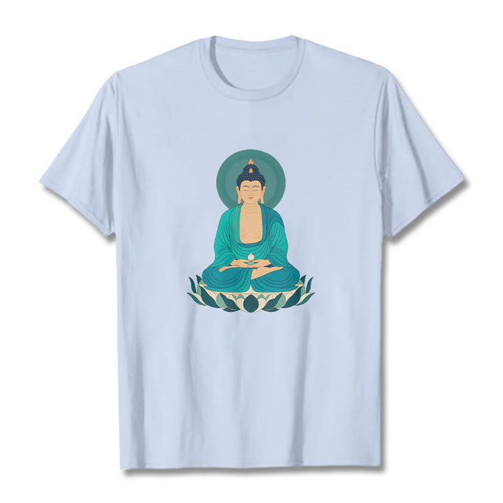 T-shirt Bouddha Buddha Stones Lotus Méditation Bouddha - Cyan clair - 2XL - image 8
