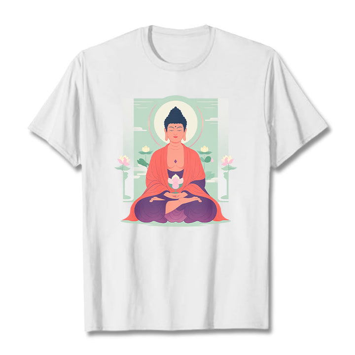 T-shirt Bouddha Buddha Stones Lotus Méditation Bouddha - Blanc - 2XL - image 1