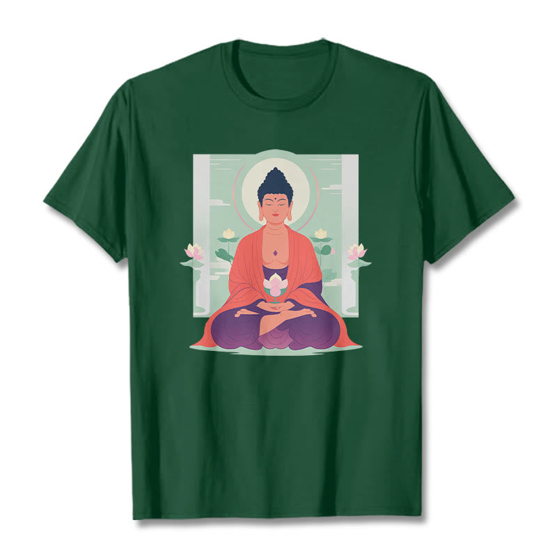 T-shirt Bouddha Buddha Stones Lotus Méditation Bouddha - Forêt Verte - 2XL - image 4