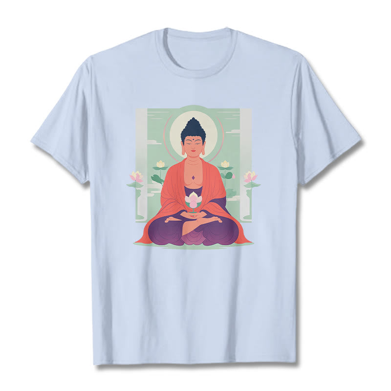 T-shirt Bouddha Buddha Stones Lotus Méditation Bouddha - Cyan clair - 2XL - image 6